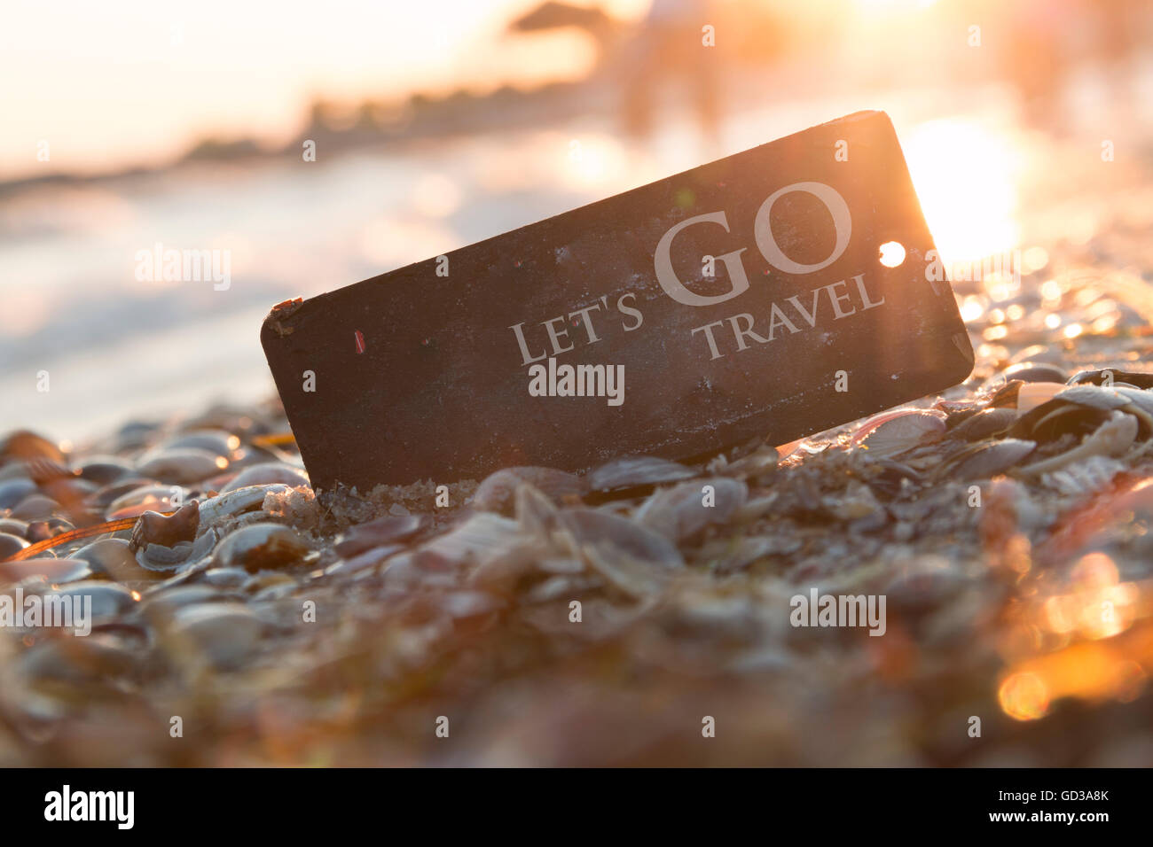 Lets Go Travel idea, avventura motivazione concetto, Foto Stock