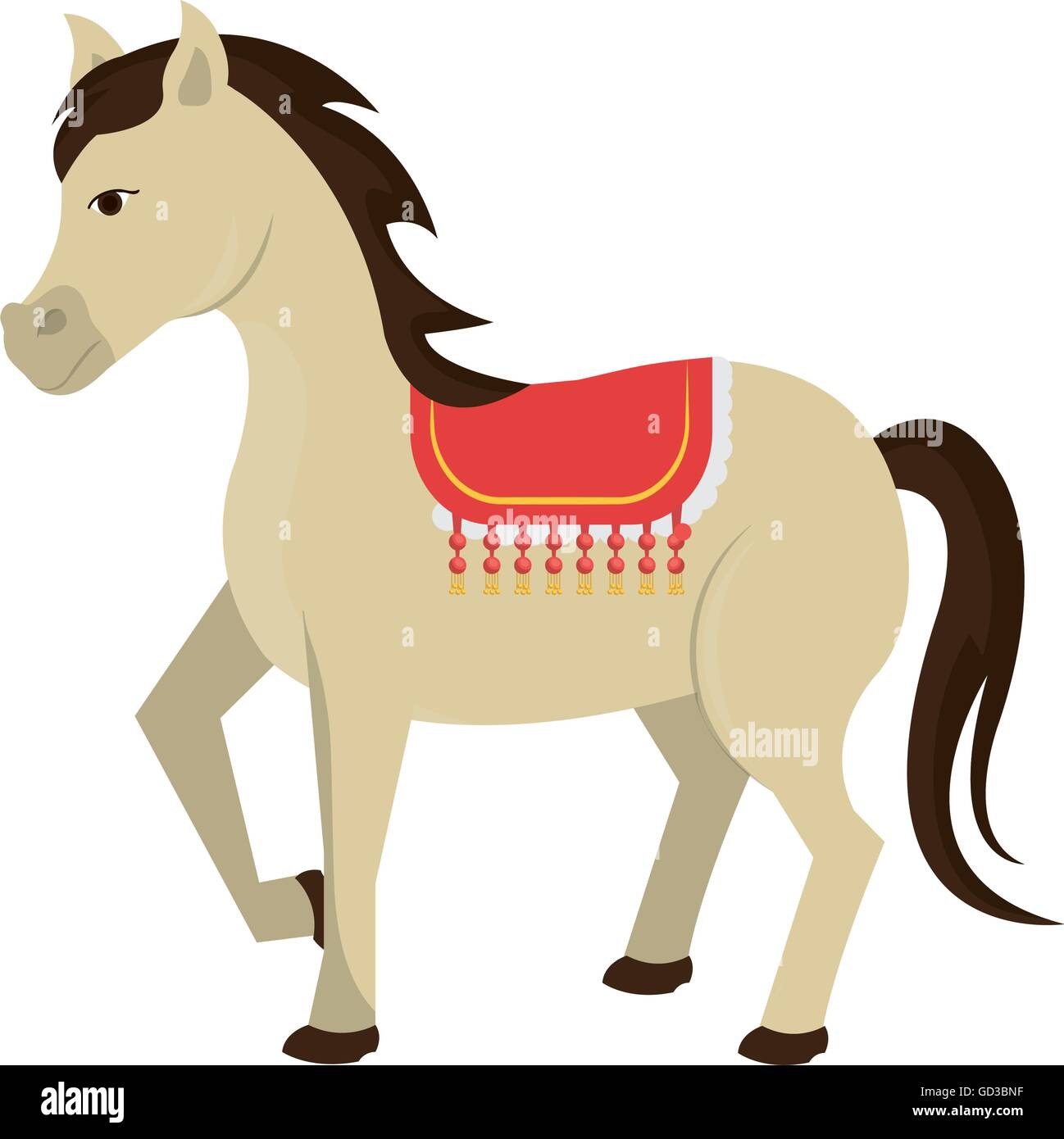 Circus cavallo cartoon animale design, illustrazione vettoriale. Illustrazione Vettoriale