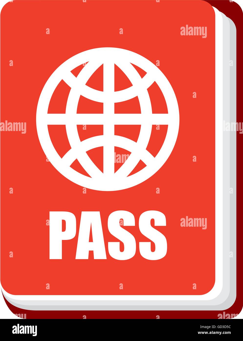 Copertina del passaporto icona isolato design Illustrazione Vettoriale