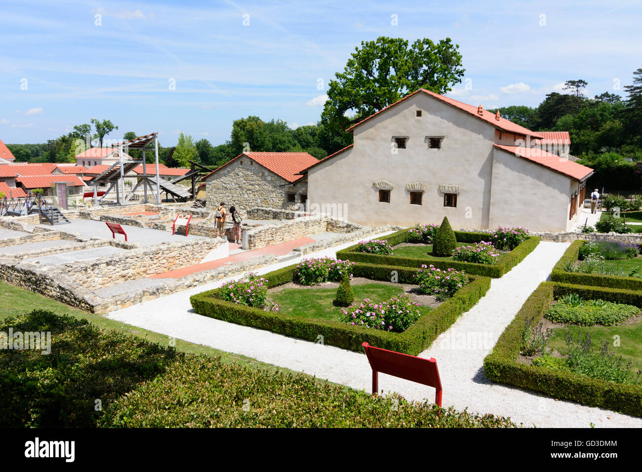 Petronell-Carnuntum: Parco Archeologico Carnuntum : la ricostruzione della casa di Lucio, Austria, Niederösterreich, inferiore Aus Foto Stock