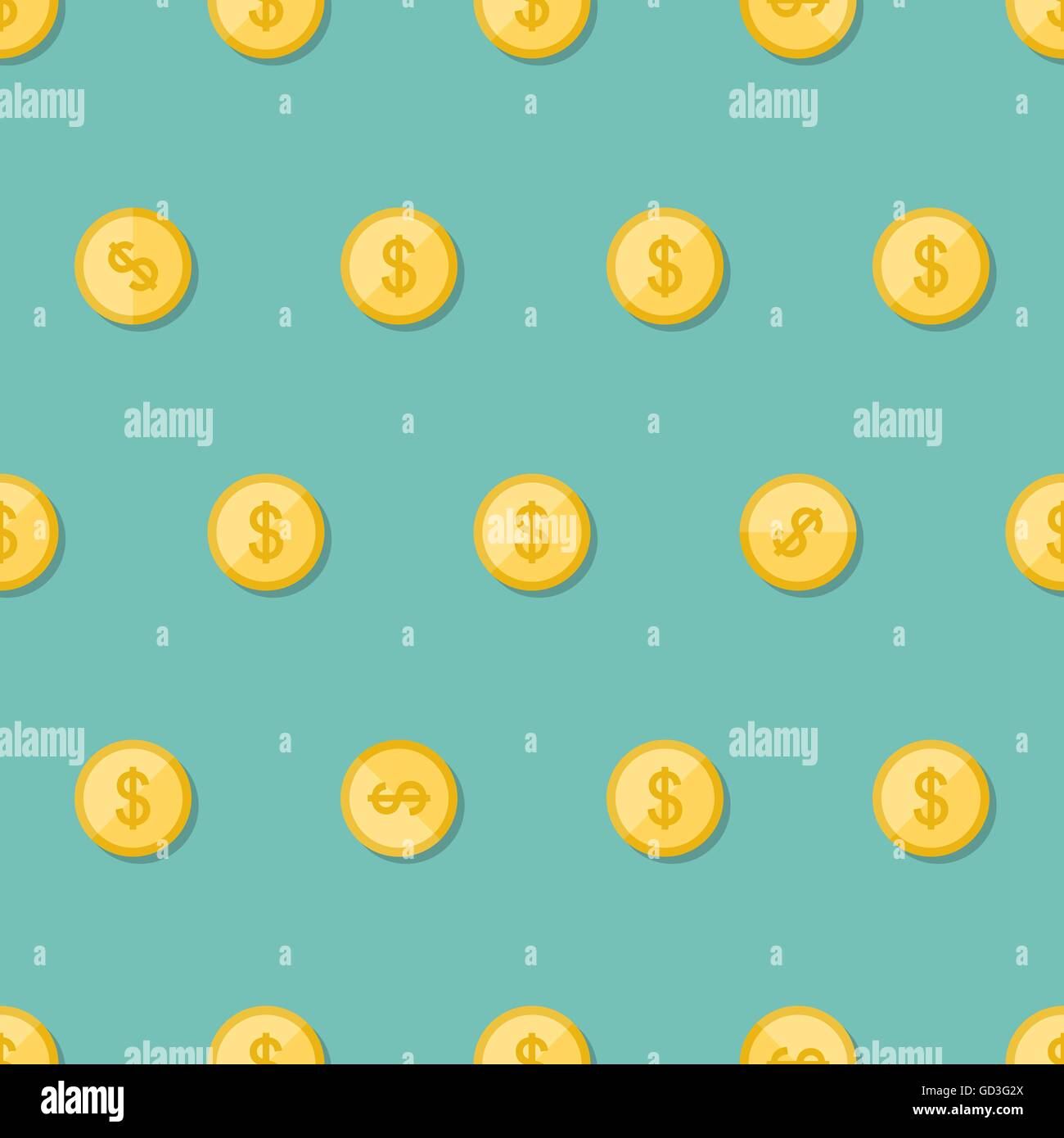 Monete pattern senza giunture Illustrazione Vettoriale