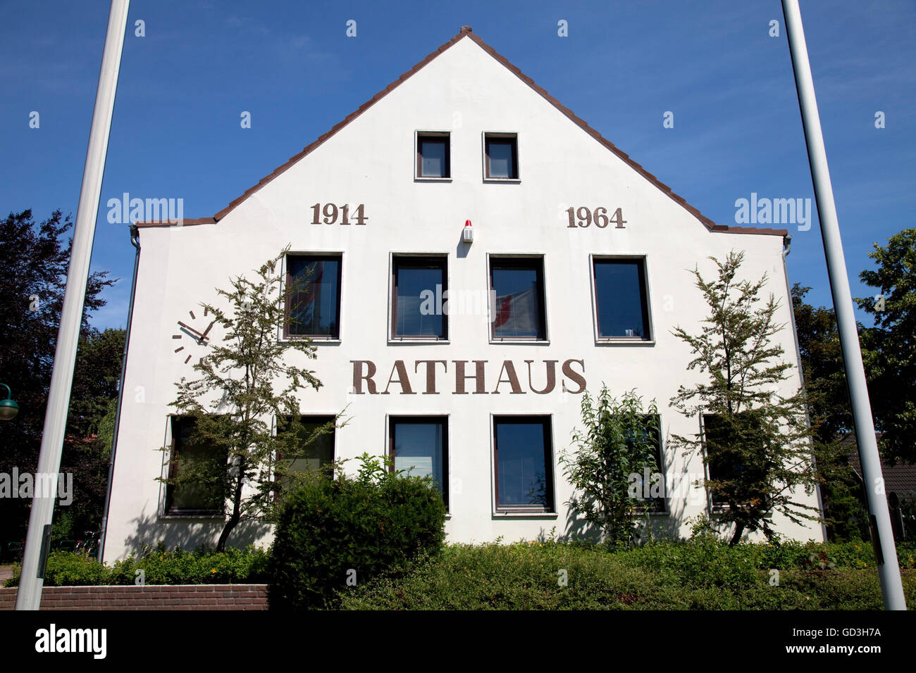 Town Hall, Baltico resort Groemitz, Luebecker Bucht Bay, Mar Baltico, Schleswig-Holstein Foto Stock