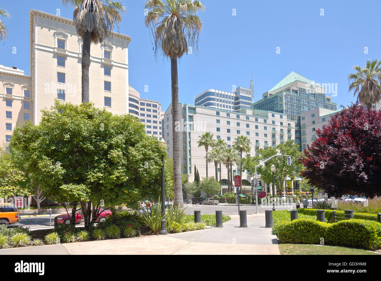 Sacramento in California Street scene vicino al Campidoglio. Foto Stock