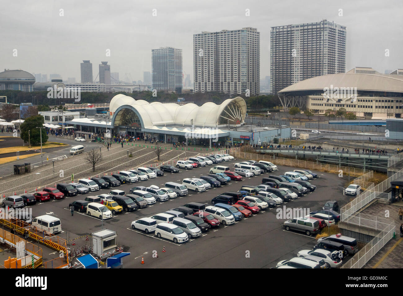 Area di parcheggio, Tokyo, Giappone Foto Stock