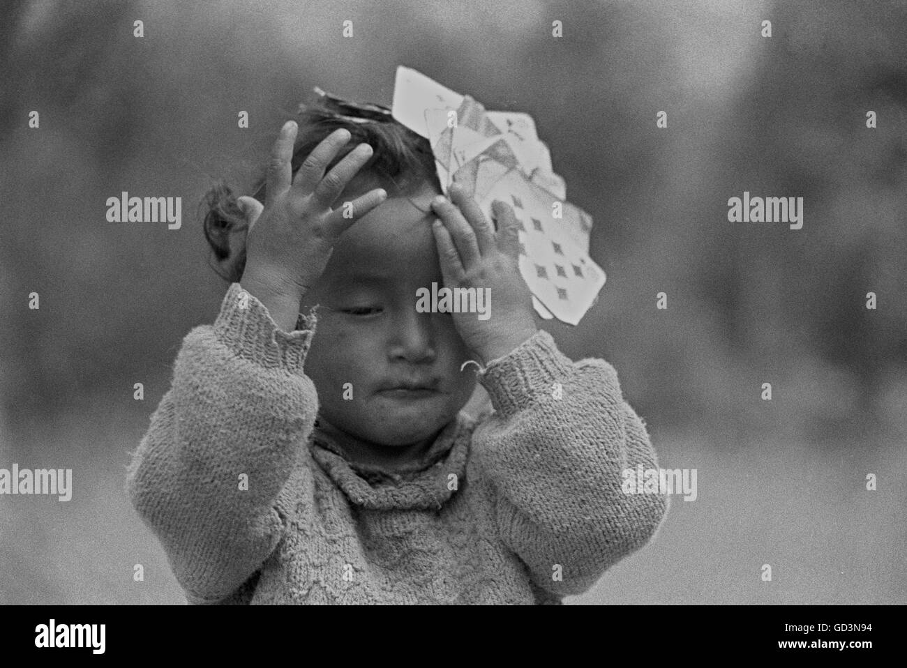 Una ragazzina in Spiti valley Foto Stock