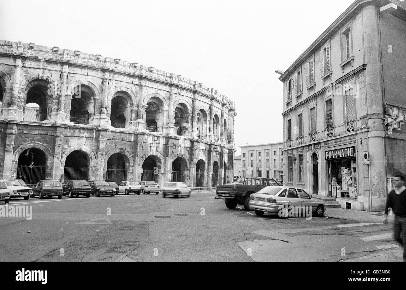 Un monumento in Nimes Foto Stock