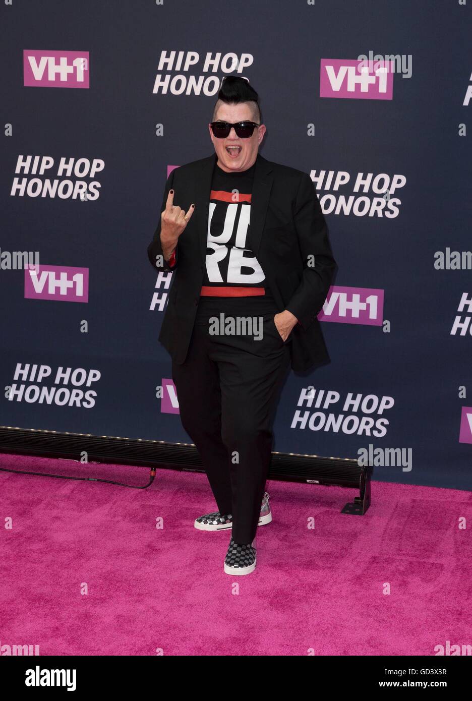 Lea DeLaria presso gli arrivi per VH1 Hip Hop Onorificenze: Tutti grandine il Queens, David Geffen Hall presso il Lincoln Center di New York, NY Luglio 11, 2016. Foto di: Lev Radin/Everett Collection Foto Stock