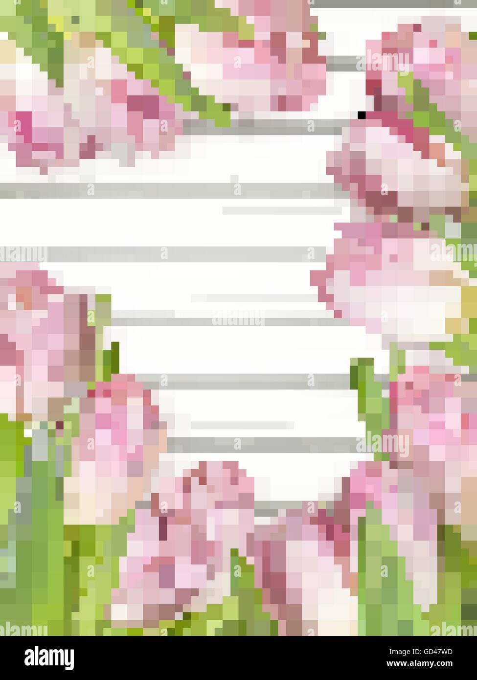 Telaio di tulipani rosa. EPS 10 Illustrazione Vettoriale