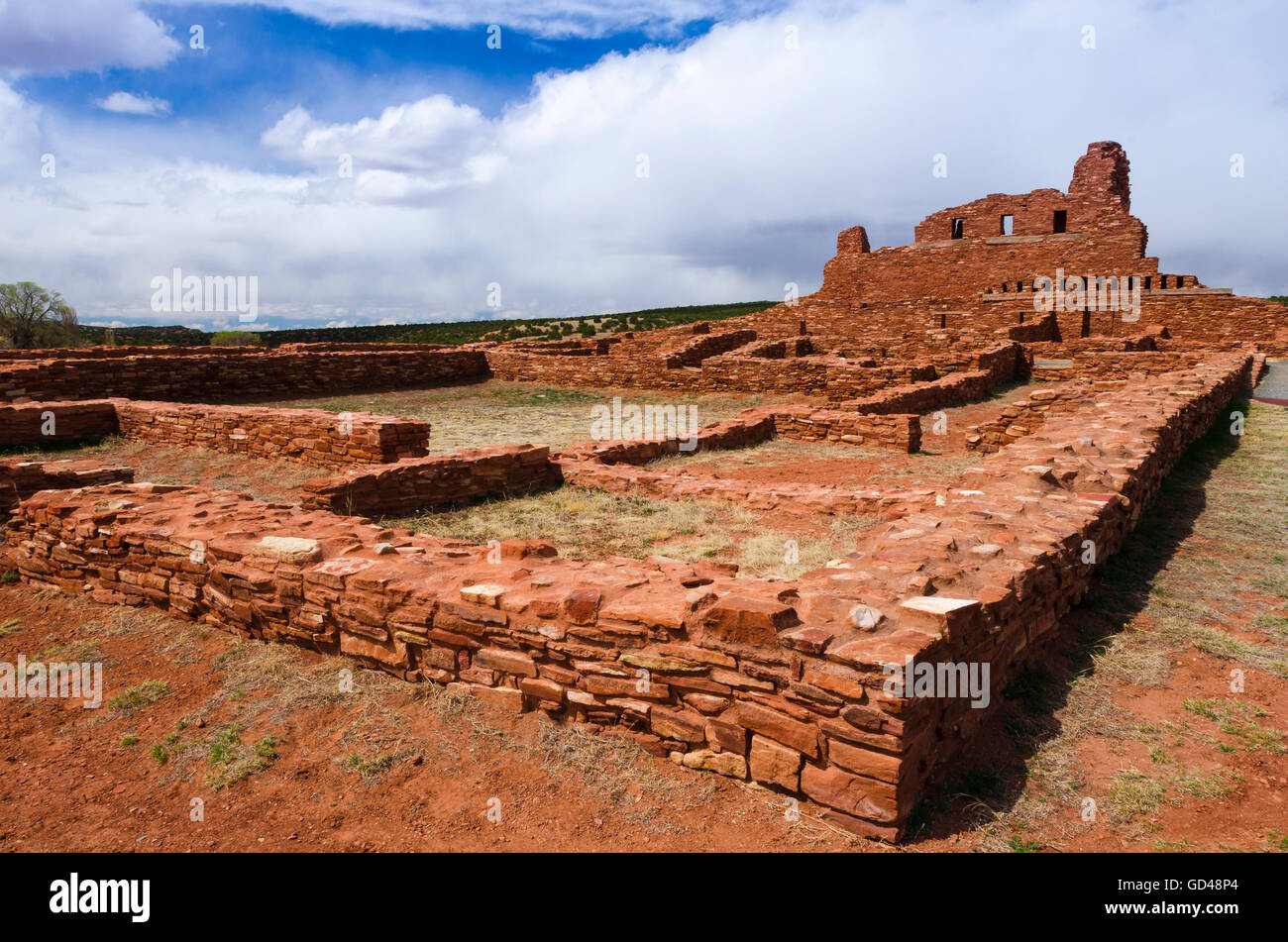 Chiesa di San Gregorio a Abo rovine, Salinas Pueblo Missions National Monument., Nuovo Messico, STATI UNITI D'AMERICA Foto Stock