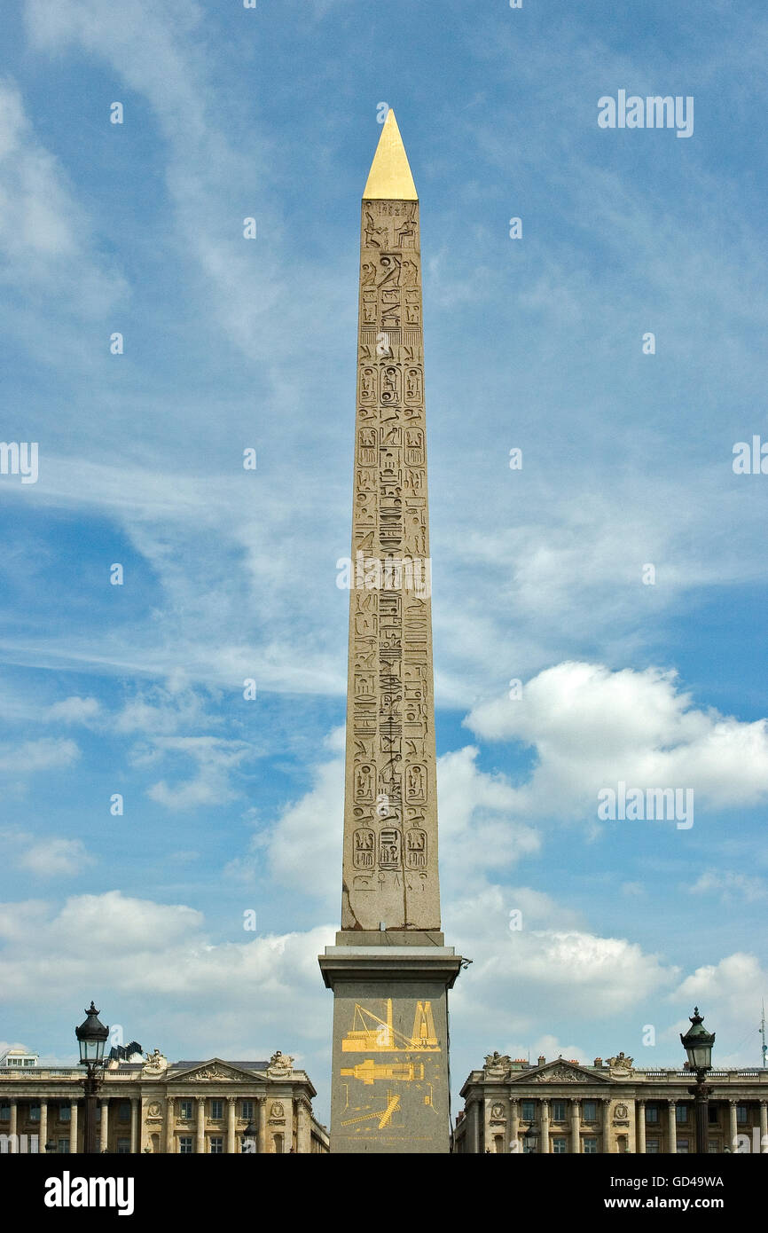 La Piazza della Concorde. Obelisco. Parigi. La Francia. Foto Stock