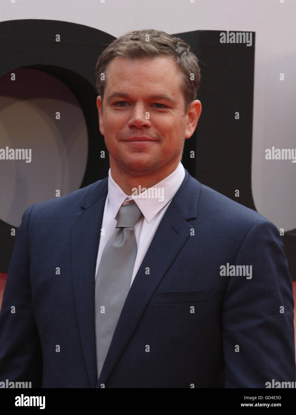 Matt Damon assiste il Jason Bourne premiere del film a Londra, luglio 11, 2016 Foto Stock