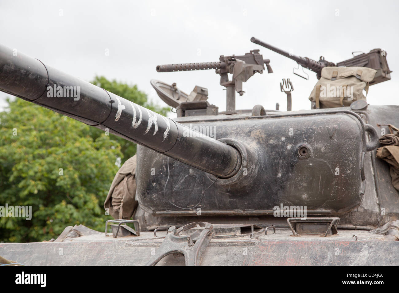 FURY Sherman M4 A2 E8 serbatoio come presentato nel filmato Fury con Brad Pitt, a Tankfest 2016 Foto Stock