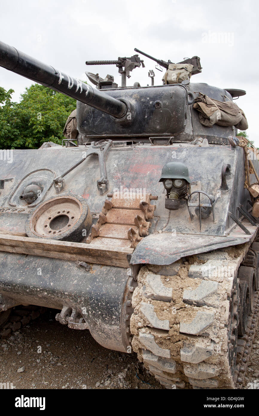 FURY Sherman M4 A2 E8 serbatoio come presentato nel filmato Fury con Brad Pitt, a Tankfest 2016 Foto Stock