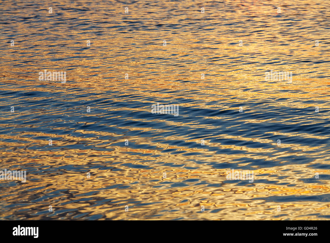 La superficie del Mar Baltico al tramonto Foto Stock