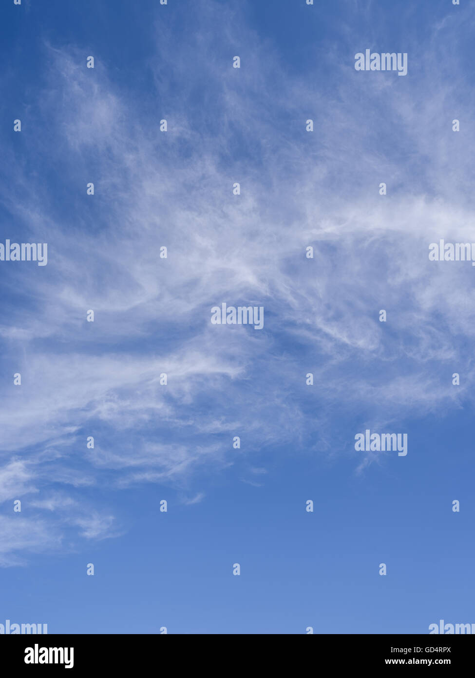 Cirrus nuvole nel cielo azzurro. Foto Stock