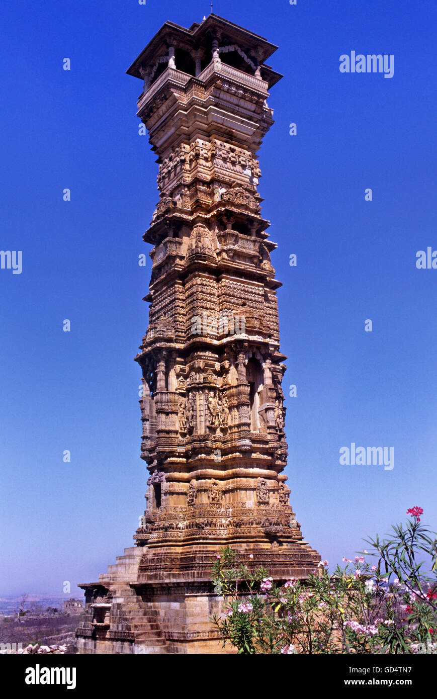 Torre di Jain a Chittorgarh Foto Stock