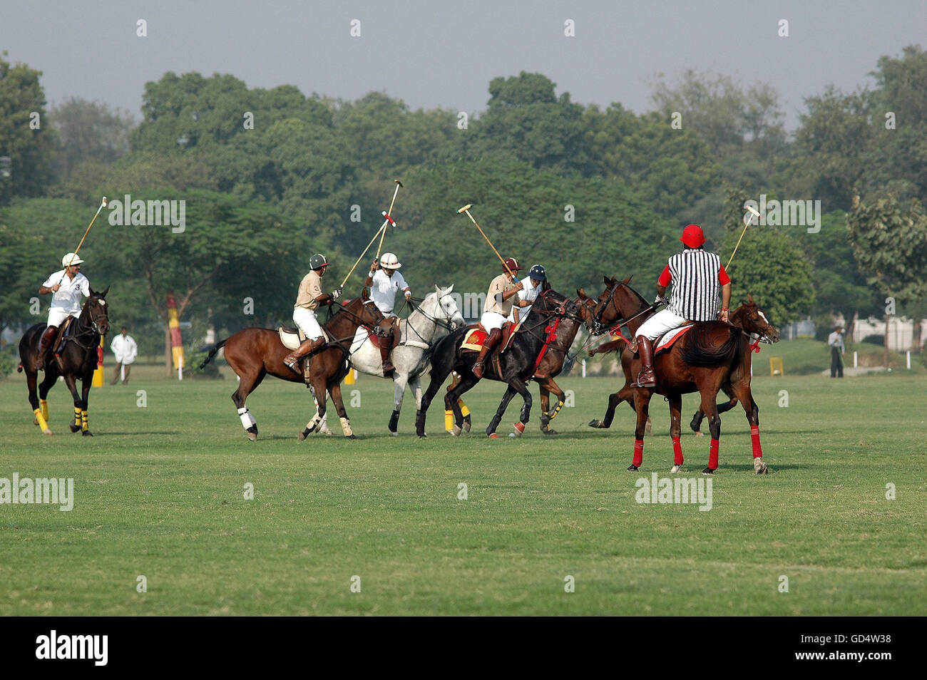 Giocatori di polo in azione Foto Stock