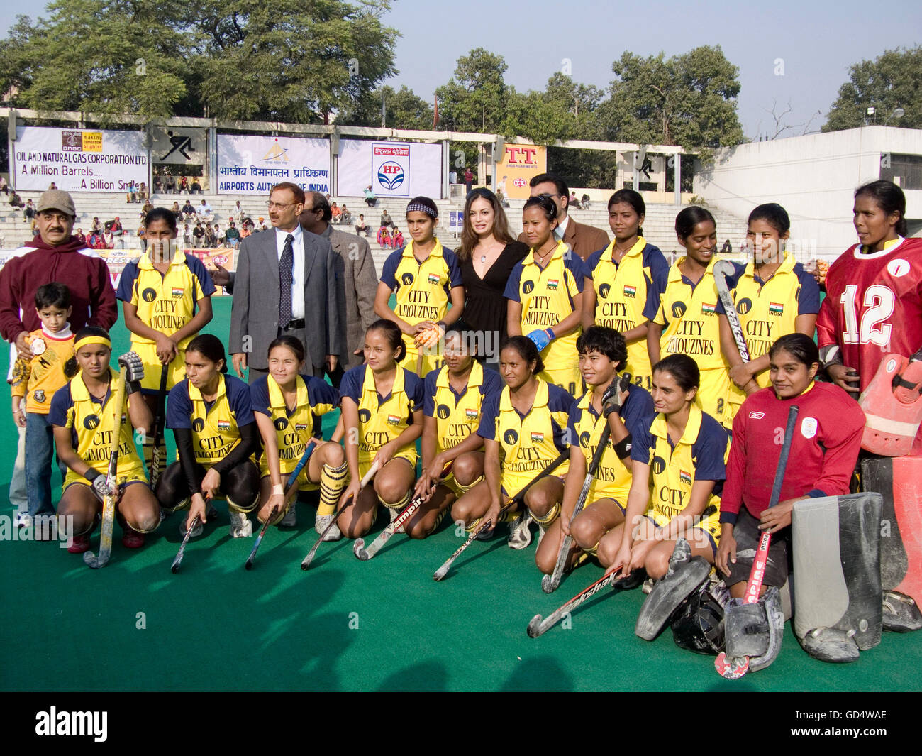 Donne squadra di hockey Foto Stock