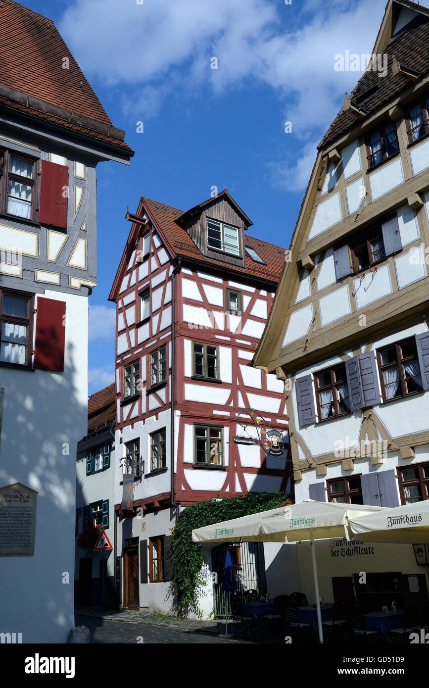 Schmale Das Haus, Fischerviertel in ULM, Ulm, Baden-Wuerttemberg, Deutschland Foto Stock