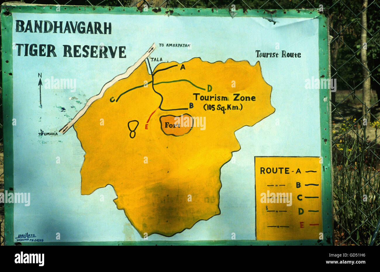 Mappa di Bandhavgarh Riserva della Tigre Foto stock - Alamy