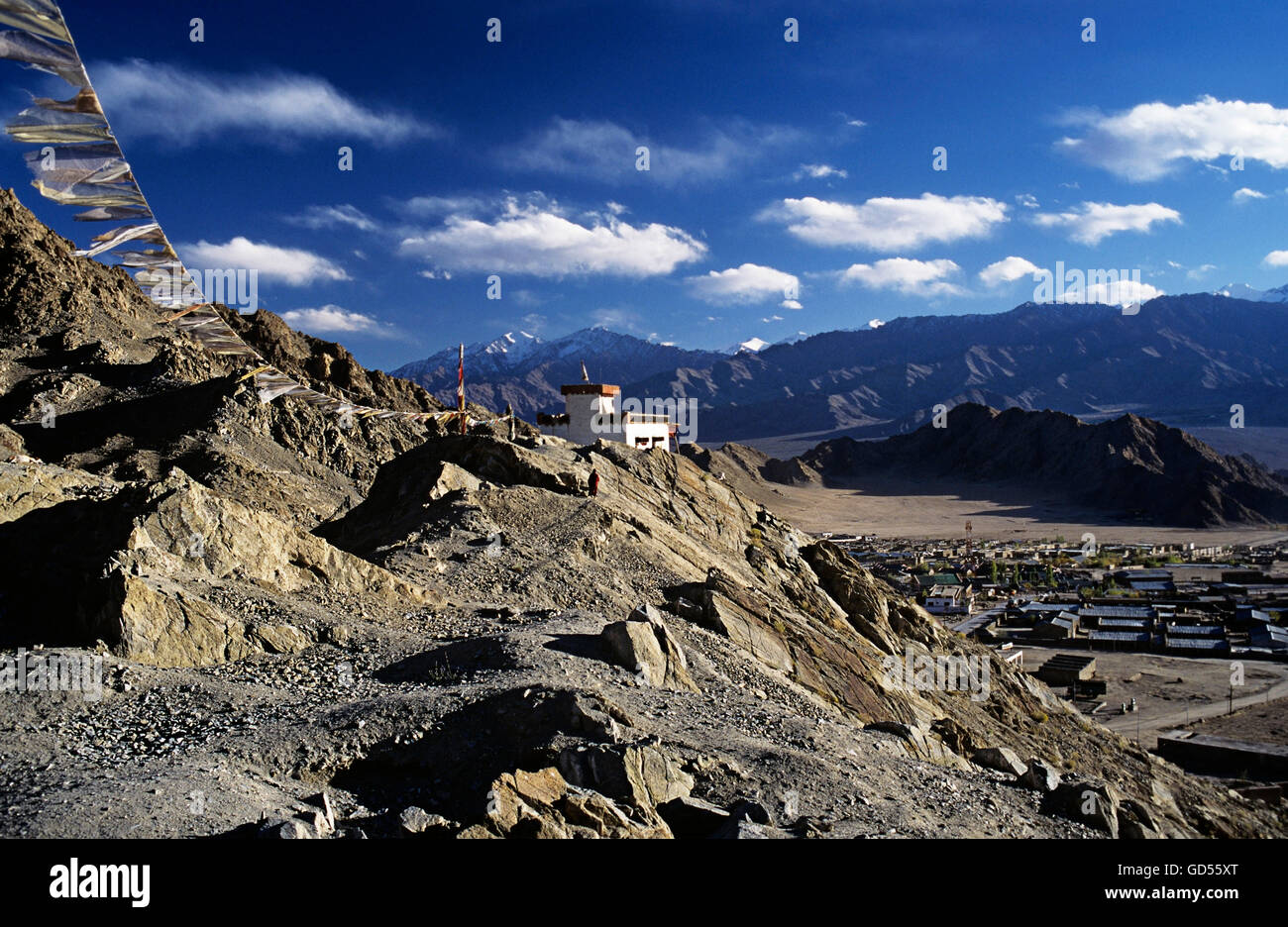 Un Gompa situato in montagna Foto Stock