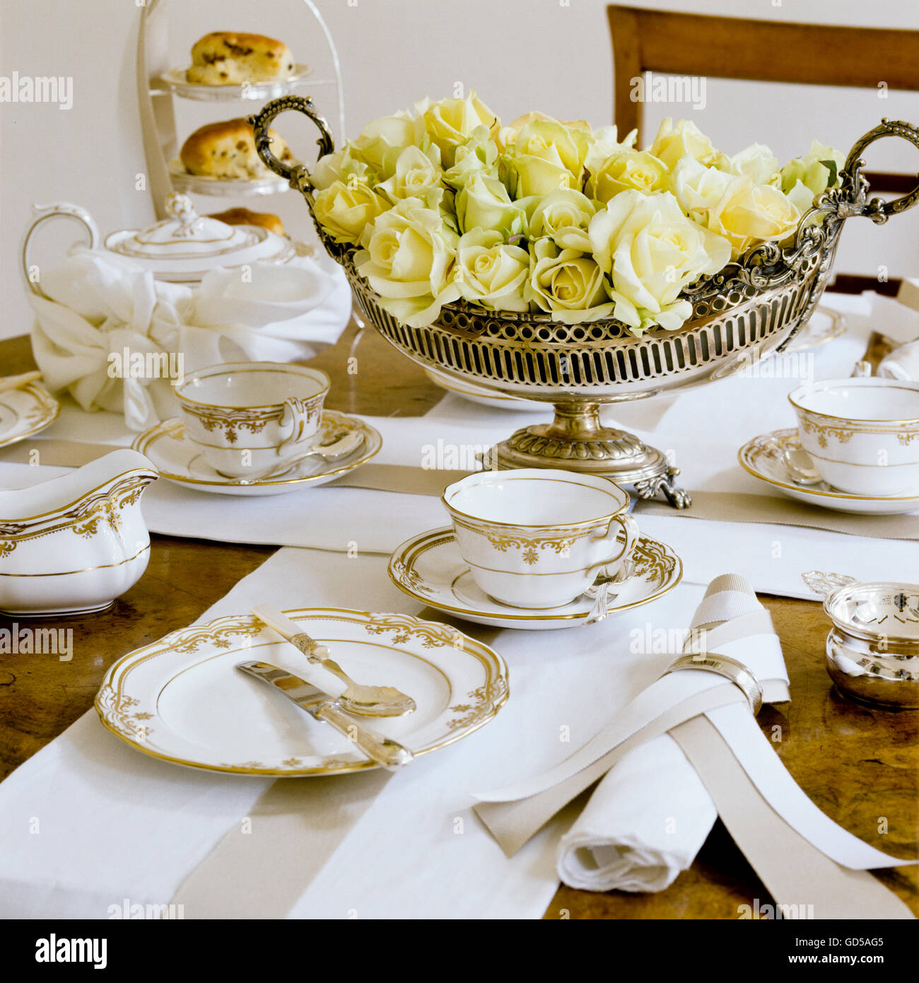 In vecchio stile tea Foto Stock