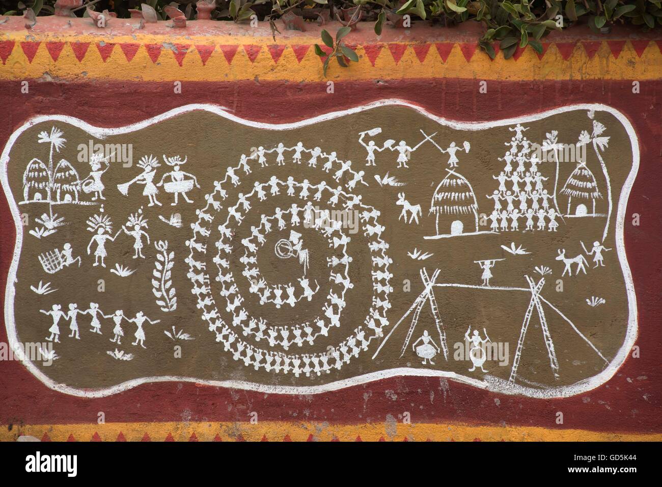 Warli pittura, puri, Orissa, India, Asia Foto Stock