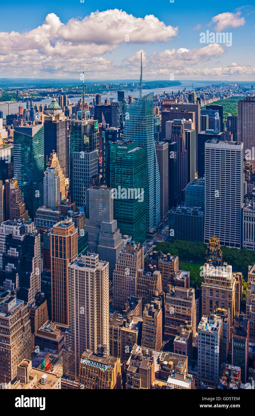 Stati Uniti, New York,Manhattan,città visto dall'osservatorio dell'Empire State Building Foto Stock