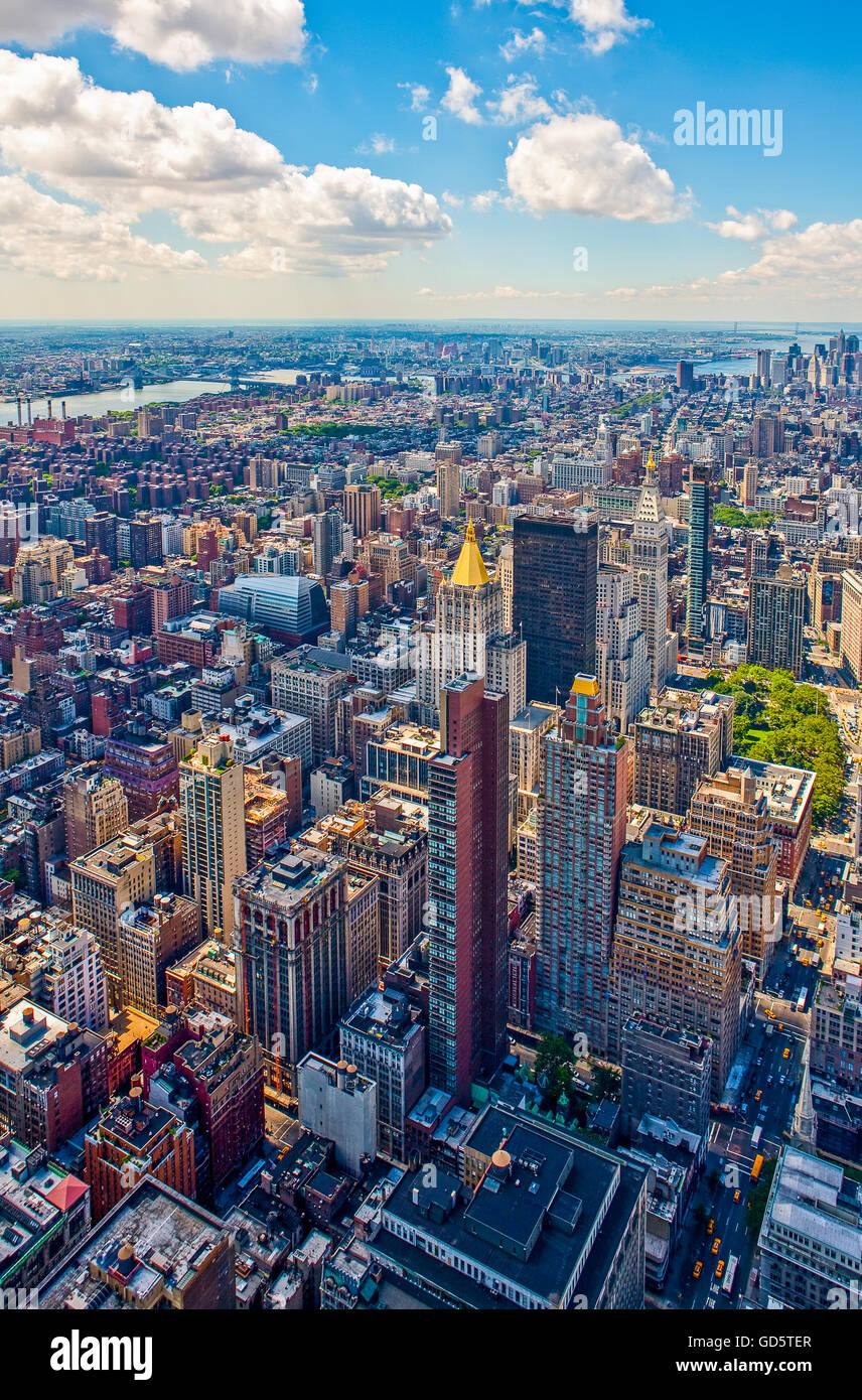 Stati Uniti, New York,Manhattan,città visto dall'osservatorio dell'Empire State Building Foto Stock