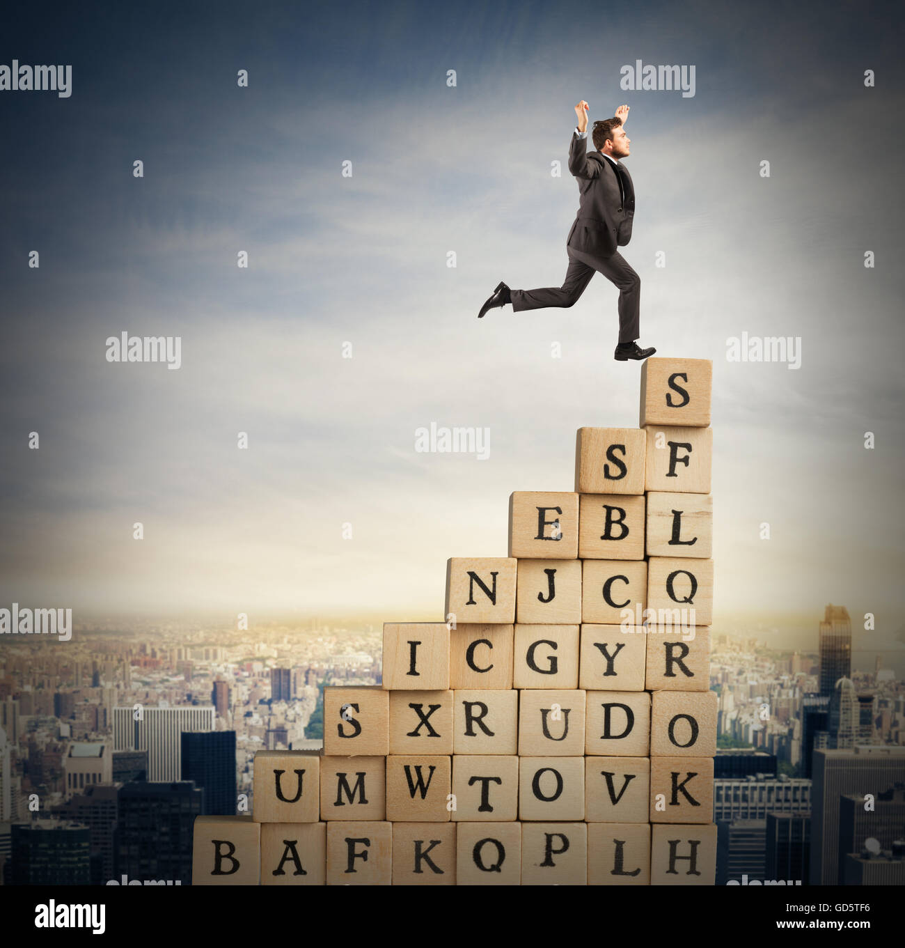 Trionfo in business Foto Stock