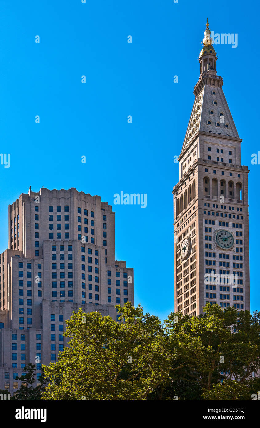 Stati Uniti, New York,Manhattan,Madison Square, l'assicurazione vita Co. tower Foto Stock