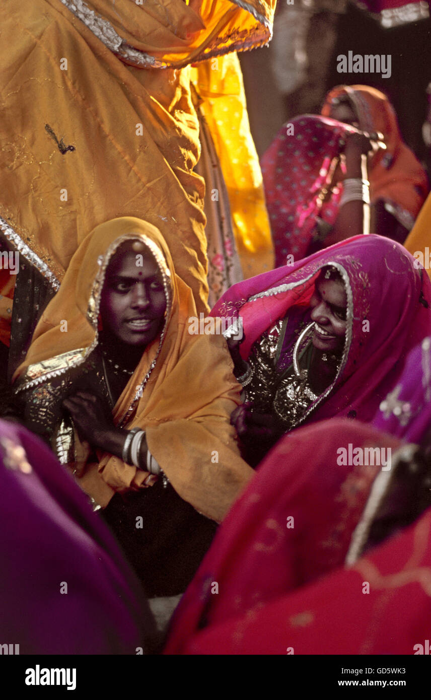 Le donne a Pushkar fair Foto Stock