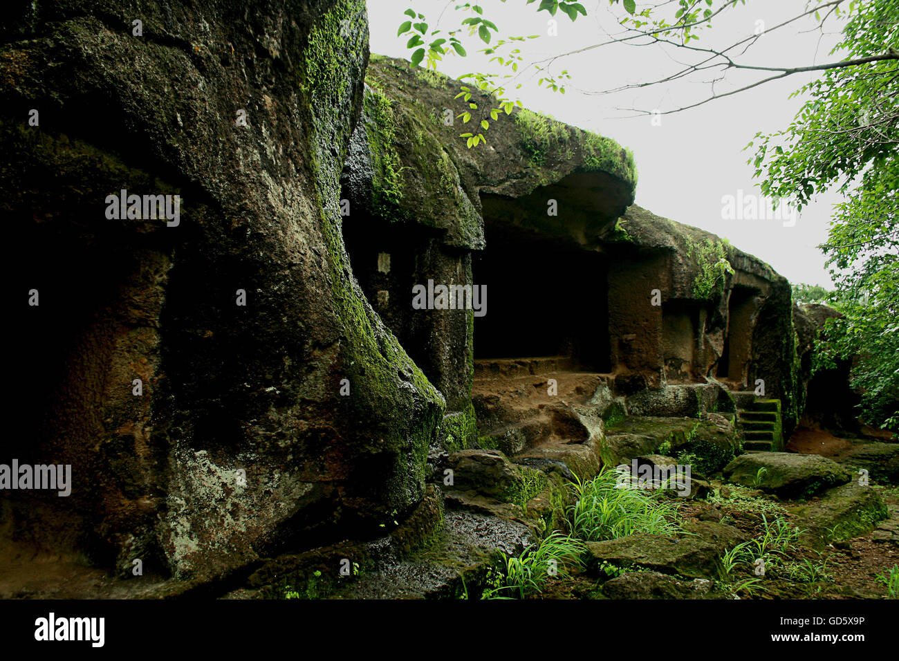 Grotte di Kanheri Foto Stock