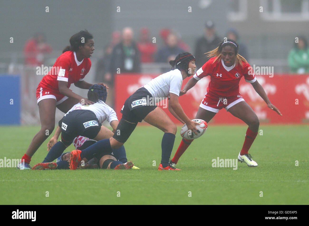 Mondo campionato universitario Sevens 2016 ,Swansea University azione dal gioco tra il Canada v Giappone Foto Stock