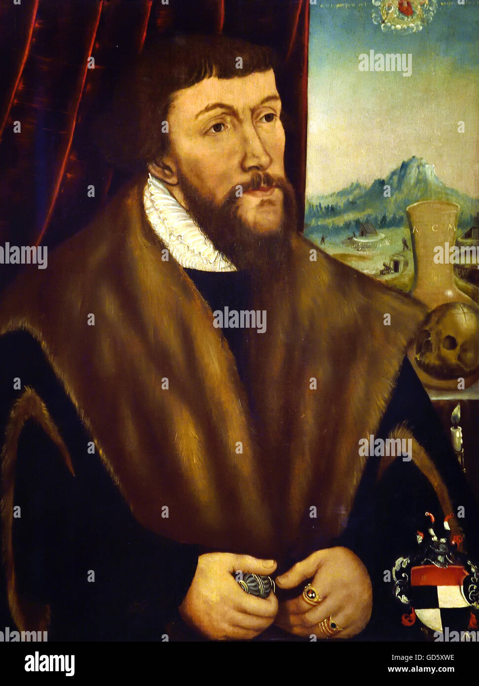 Doppio ritratto di un patrizio giovane Sachsen 1550 il tedesco in Germania Foto Stock