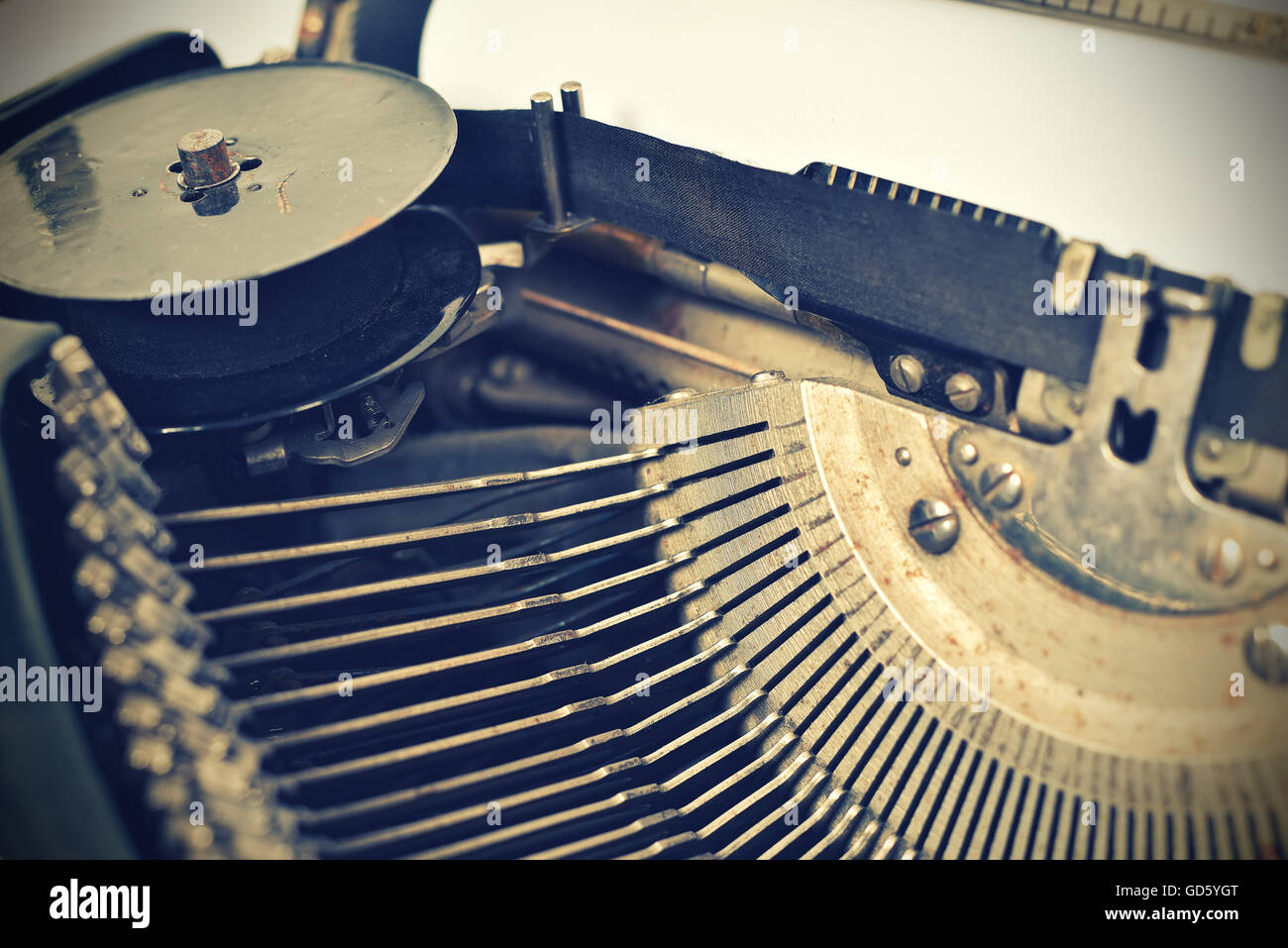 Close up della vecchia macchina da scrivere. Effetto vintage Foto Stock