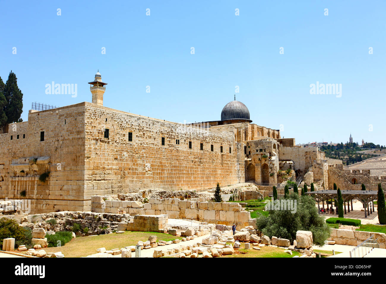 Israele, Gerusalemme, la città di Davide (Ir David‎) è sostenuto di essere il più antico quartiere stabilirono di Gerusalemme e un grande archa Foto Stock