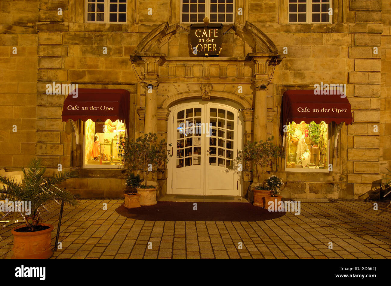 Bayreuth, Opera Cafe Cafe an der Oper, Opera Street, Opernstrasse, Alta Franconia, Franconia, Baviera, Germania Foto Stock