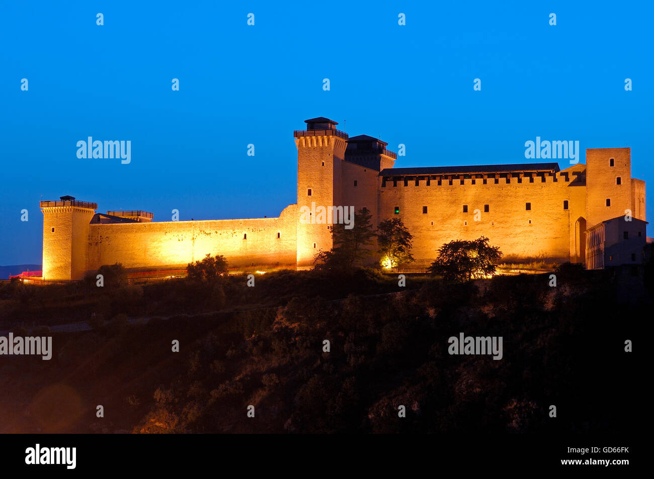 Spoleto, Albornoz Rocca Albornoz, fortezza papale, Umbria, Italia, Europa Foto Stock