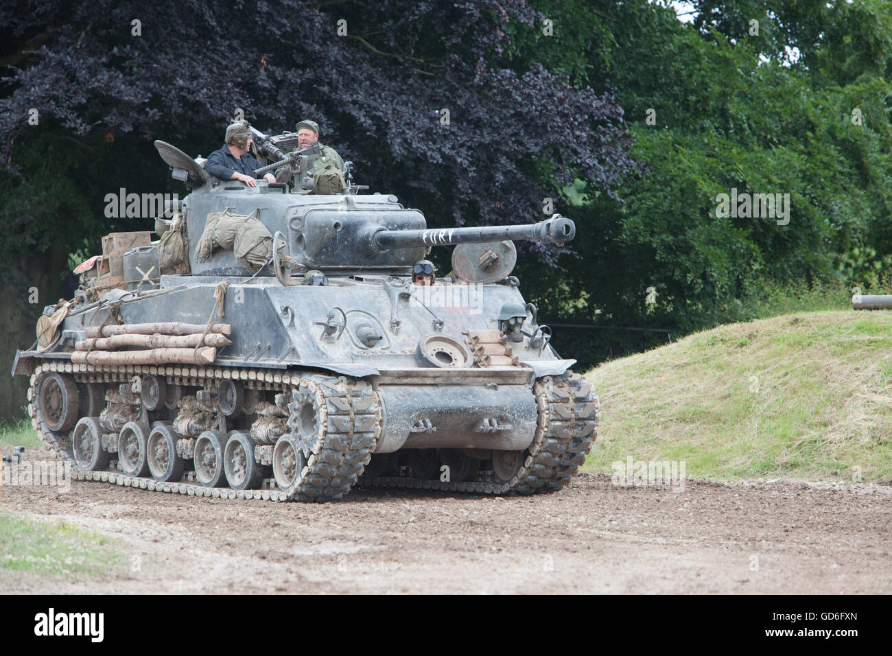 La Furia del serbatoio - Sherman M4A2E8 come presentato nel filmato Fury con Brad Pitt. Tankfest 2016 Foto Stock
