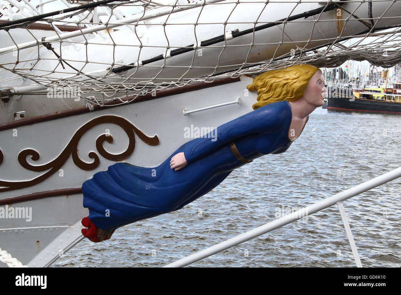 Bompresso norvegese di full-truccate tall ship Christian Radich a luglio 2016 Tall Ship caso Delfsail a Delfzijl, Paesi Bassi Foto Stock