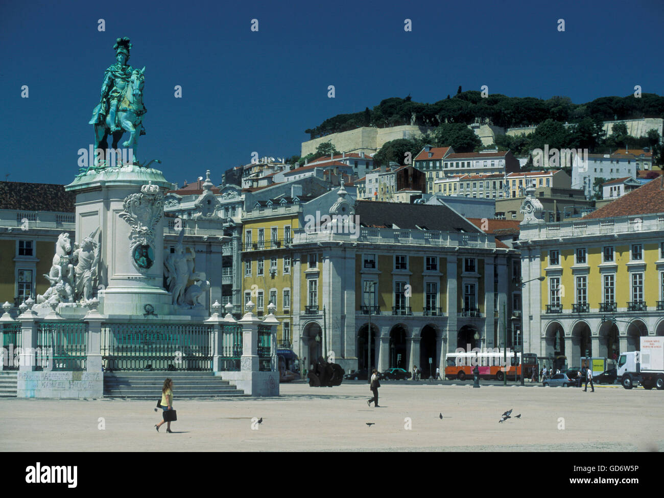 Il parca do Comercio nel centro della città di Lisbona in Portogallo in Europa. Foto Stock