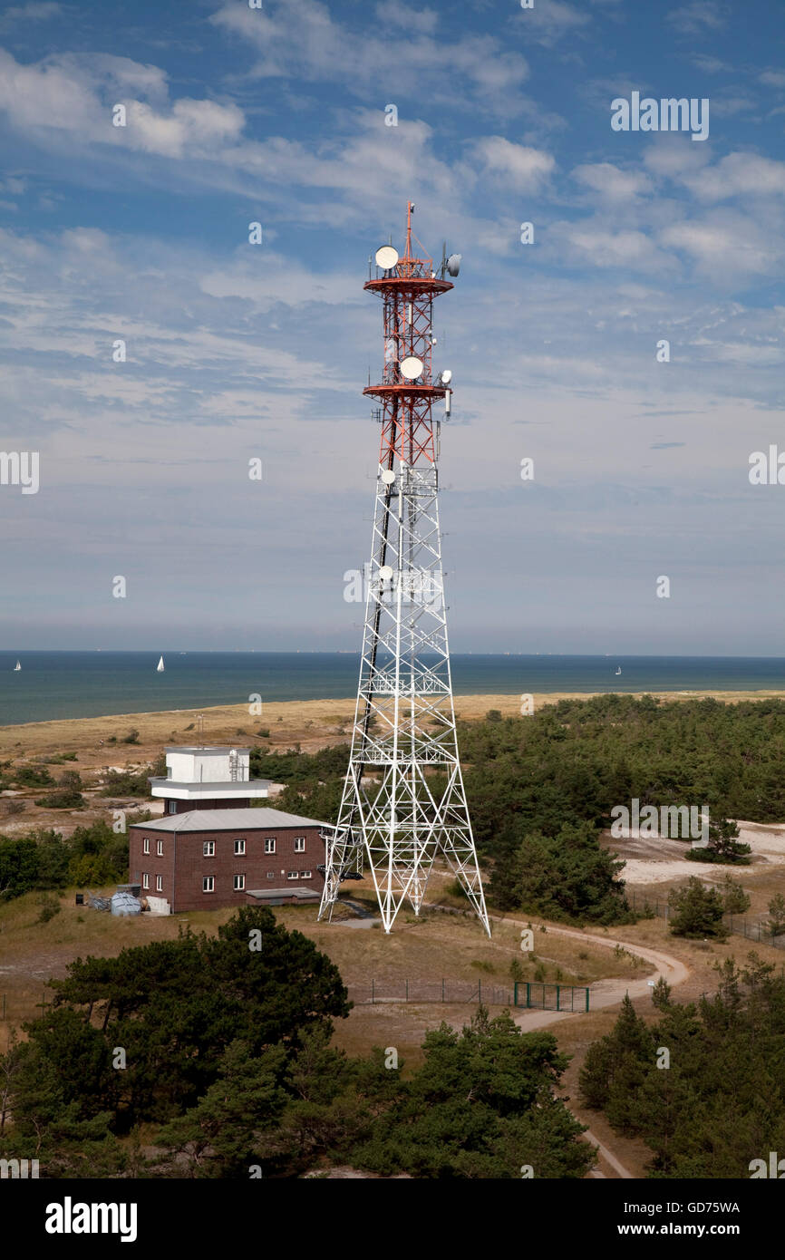 La radio e la torre di trasmissione, Darss, Nationalpark Vorpommersche Boddenlandschaft national park, Fischland-Darss-Zingst peninsula Foto Stock