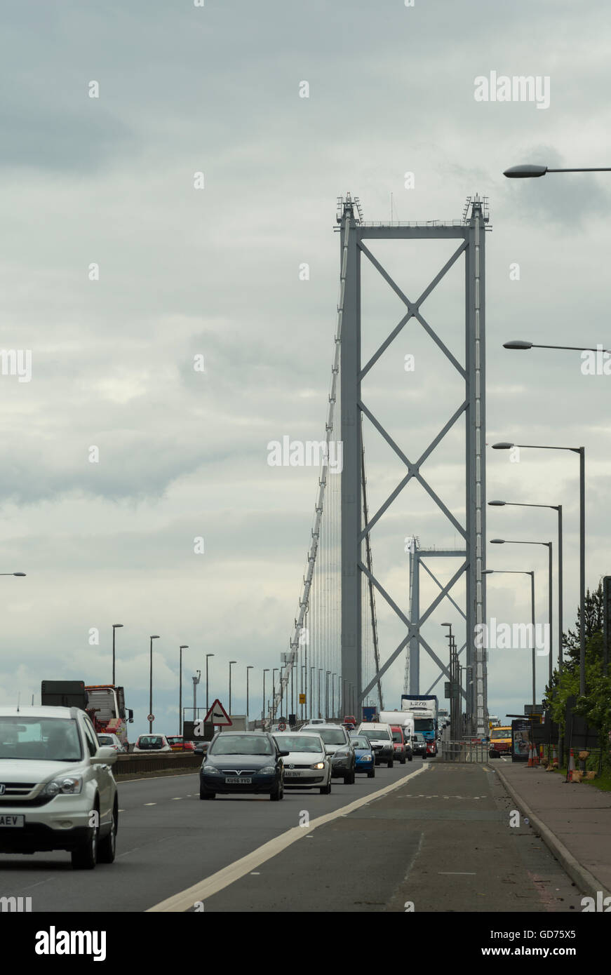 Forth Road Bridge,North Queensferry,Fife, Scozia,UK, Foto Stock