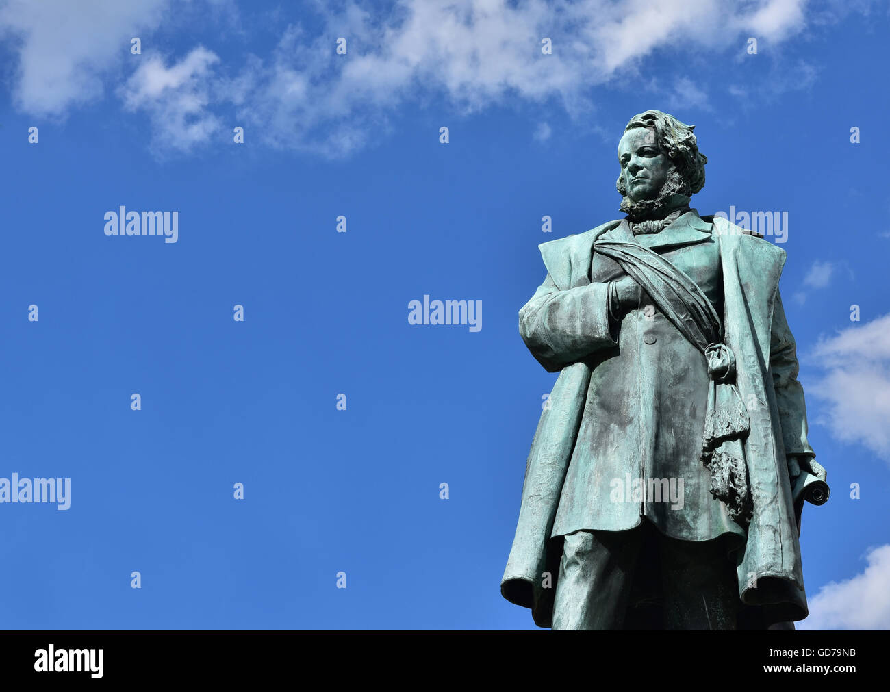 Statua di bronzo di Daniele Manin, patriota italiano e presidente della Repubblica di Venezia durante il 1848 rivolta contro l'impero austriaco, MAD Foto Stock