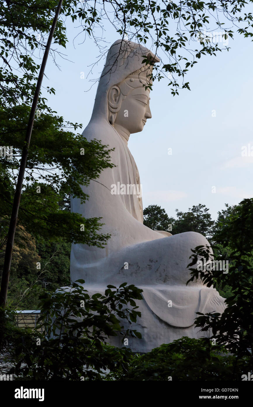 Il Tempio Kodaiji a Kyoto, in Giappone. Vista sulla seduta grande statua del Buddha Foto Stock