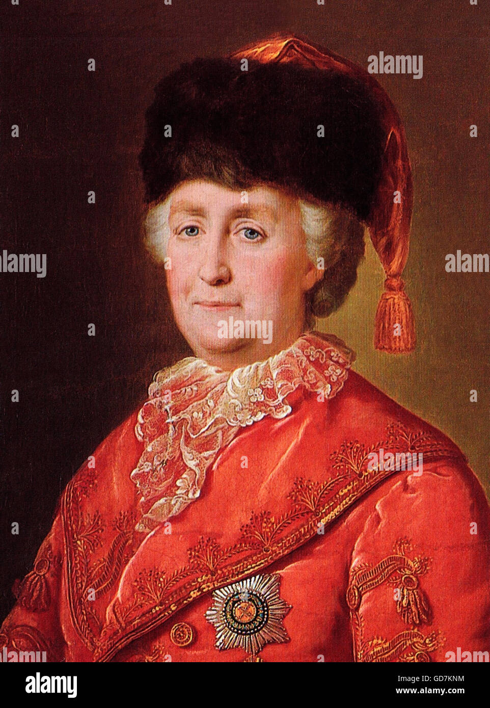 Caterina la Grande. Caterina II di Russia (1729-1796) è stata la più lunga-pregiudiziale leader femminile della Russia, che regna dal 1762 fino alla sua morte nel 1796. Ritratto di Mikhail Shibanov, 1787. Foto Stock