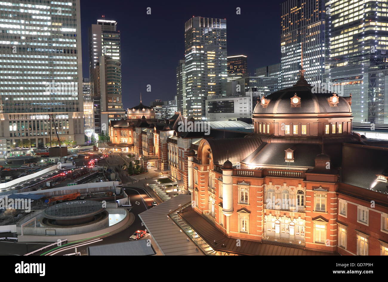 La stazione di Tokyo night cityscape di Tokyo in Giappone. Foto Stock