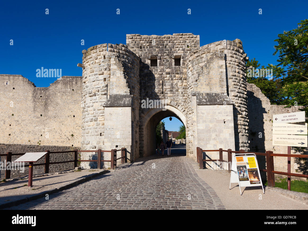 Le pareti nella città di Provins, Seine-et-Marne, Ile-de-France, Francia Foto Stock