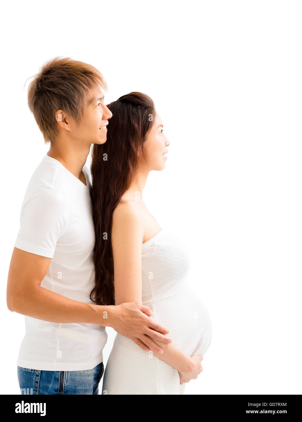 Durante la gravidanza il padre e la madre sono in attesa di un bambino Foto Stock